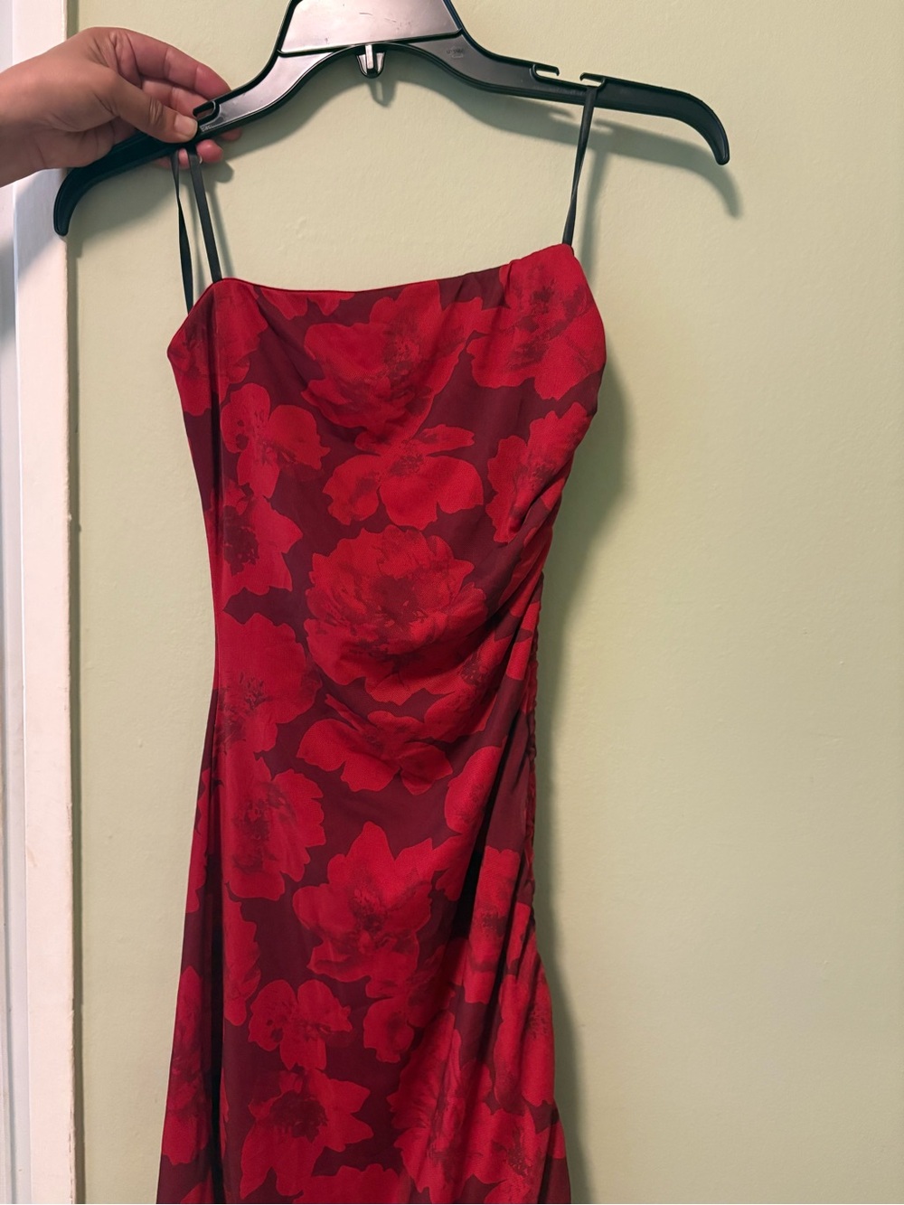 Windsor Red Floral Strapless Slip Dress